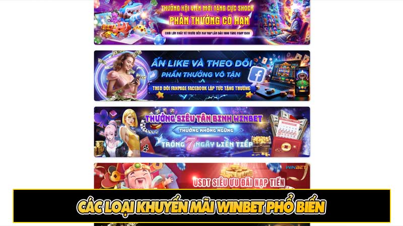 Các loại khuyến mãi Winbet phổ biến