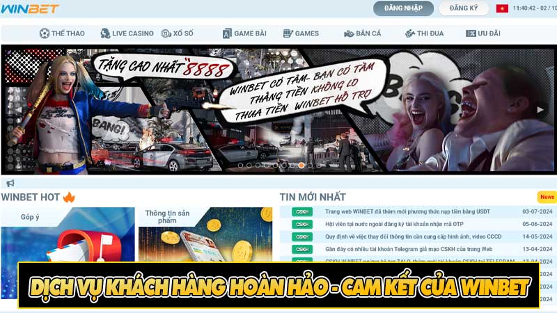 Dịch vụ khách hàng hoàn hảo - Cam kết của Winbet